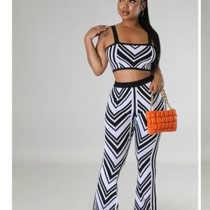 Black and White Chevron Women's Jumpsuit